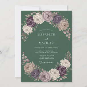 Invitation Magnifique mariage boisé vert profond
