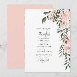 Invitation Magnifique Mariage des Parents de la Mariée Fleur