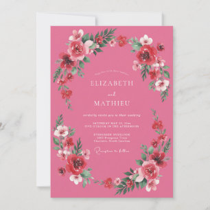 Invitation Magnifique mariage d'été magenta