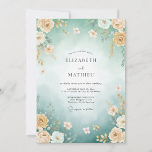 Invitation Magnifique mariage d'été sarcelle
