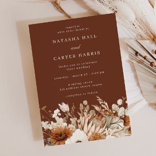 Invitation Magnifique Mariage Fleurs Boho Riches