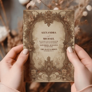 Invitation Magnifique mariage floral Art nouveau vintage