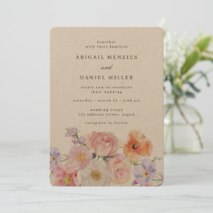 Invitation Magnifique Mariage Floral coloré
