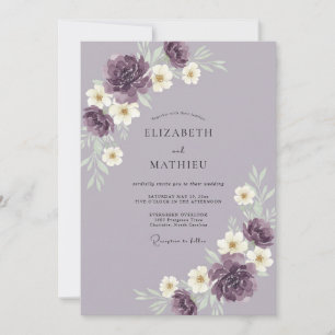 Invitation Magnifique mariage floral lavande