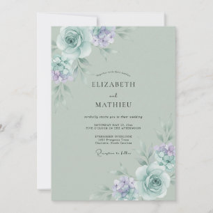 Invitation Magnifique mariage printanier au vert sauge