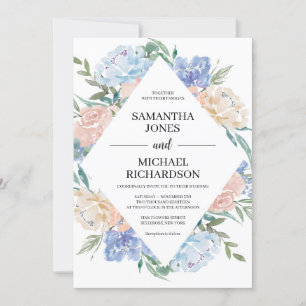 Invitation Magnifique mariage romantique à fleurs rose pâle