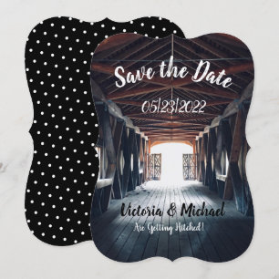 Invitation Magnifique Pont Couvert Rustique Enregistrez la Da