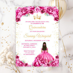 Invitation Magnifique Princesse Fleurie Quinceañera