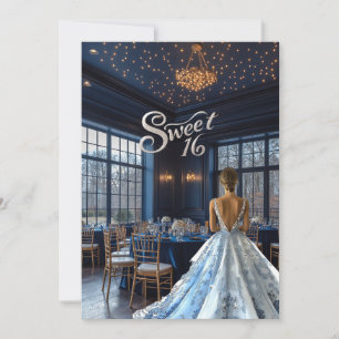 Invitation Magnifique salle de bal bleue
