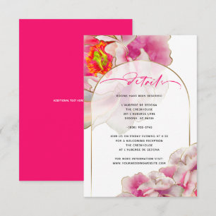 Invitation Magnifique Scarlet Peony Floral Details Card