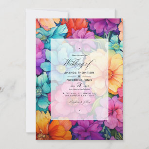 Invitation Magnifique tableau floral de mariage d'été
