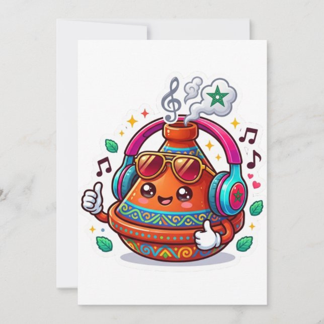 Invitation Magnifique Tagine Marocain Kawaii (Devant)