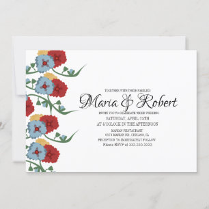 Invitation Magnifique Vin Floral Mariage mexicain vert