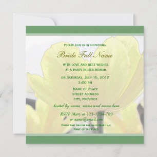 Invitation Magnifiques fleurs de tulipes jaunes pour une douc