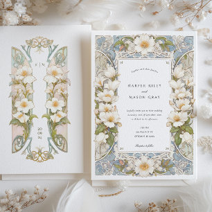 Invitation Magnolia Art Nouveau Mariage