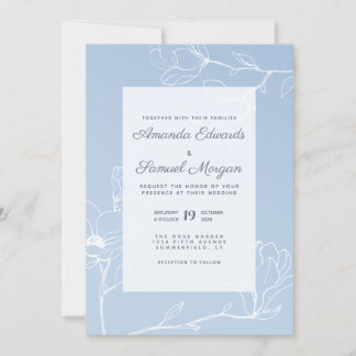 Invitation Magnolia bleu
