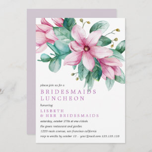 Invitation Magnolia Bloom Bridesmaitres Mariage du déjeuner