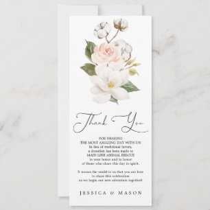 Invitation Magnolia Cotton Mariage Menu et Merci Double