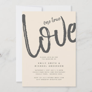 Invitation Magnolia Cream Typographie Mariage moderne