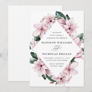 Invitation Magnolia & Eucalyptus Cadre Floral de Mariage