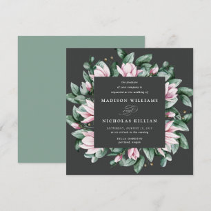 Invitation Magnolia & Eucalyptus Mariage Carré