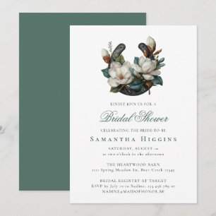 Invitation Magnolia Fer à Cheval Élégant Mariage Shower de Ma