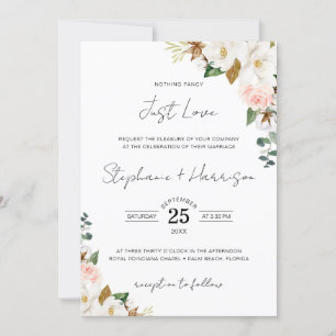 Invitation Magnolia Floral Rien De fantaisie Juste Amour Mari