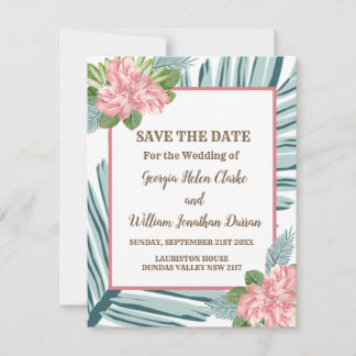 Invitation Magnolia Lilies Bouquet Mariage Enregistrer La Dat