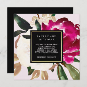 Invitation Magnolia peint MARIAGE
