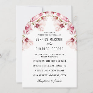 Invitation Magnolia Rose Élégant Floral