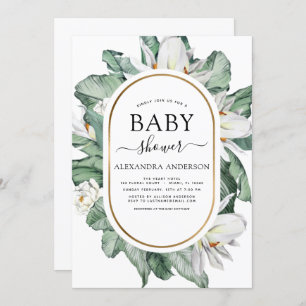 Invitation Magnolia Tropical Baby shower Verdure Floral Invi