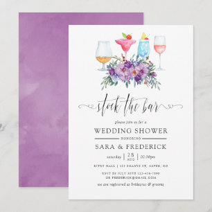 Invitation Magnolia Violet et Roses en Stock au Bar