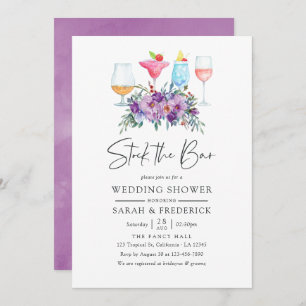Invitation Magnolia violet Rose Stock du Bar