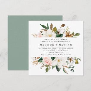 Invitation Magnolias Aquarelle   Mariage Floral