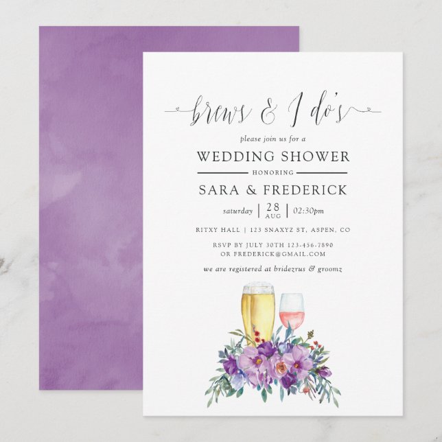 Invitation Magnolias pourpres et Rose brasse avant que je ne  (Devant / Derrière)