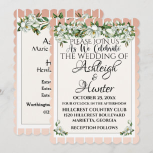 Invitation Magnolias - Une Jolie Journee Pour Un Mariage - In