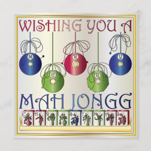 Invitation Mah Jongg Christmas Bettors Invitation/carte