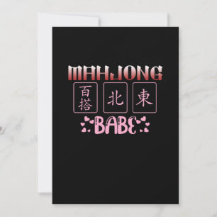 Invitation Mahjong Babe Joueur Mahjong Jeux Graphique