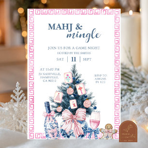 Invitation Mahjong de chinoiserie pour les fêtes