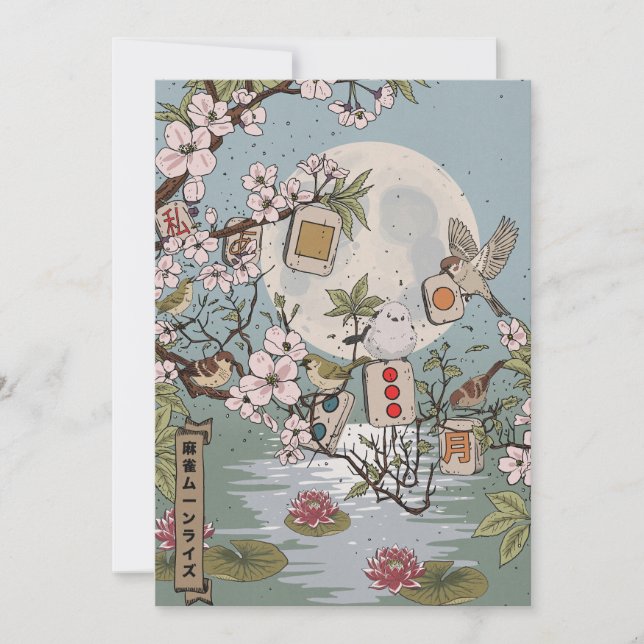 Invitation Mahjong Lever de Lune (Devant)