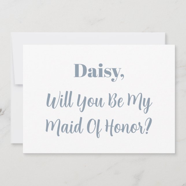 Invitation Maid Of Honor Bridesmaid Dusty Cool Mariage (Devant)