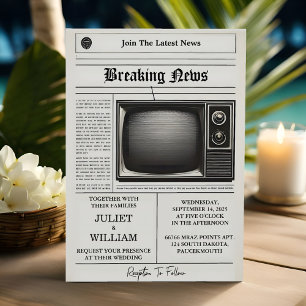 Invitation Mail Vintage Pays Vieux Retro Mariage de journal