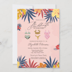 Invitation Maillots de bain Fleurs Demoiselle d'honneur enter