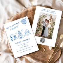 Main Bleue Tirée Whimsical Quirky Funky Mariage