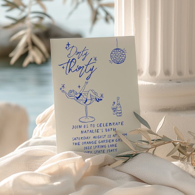 Invitation Main côtière dessinée sale trente-troisième annive (Créateur téléchargé)