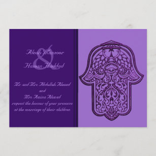Invitation Main de henné de Hamsa (violet) (Mariage)