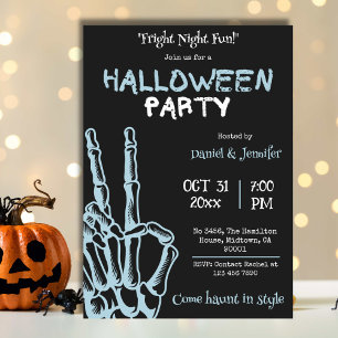 Invitation Main de squelette Nuit effrayante Fête d'Halloween