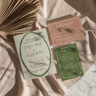 Invitation Main dessinée illustrée Mariage unique écrit