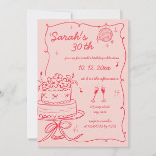 Invitation Main dessinée manuscrite Scribble Anniversaire