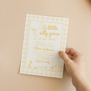 Invitation Main d'oie ridicule tirée Baby shower neutre entre
